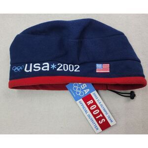 Vintage 2002 Winter XIX Olympics Roots Beanie Cap Hat Salt Lake City Utah